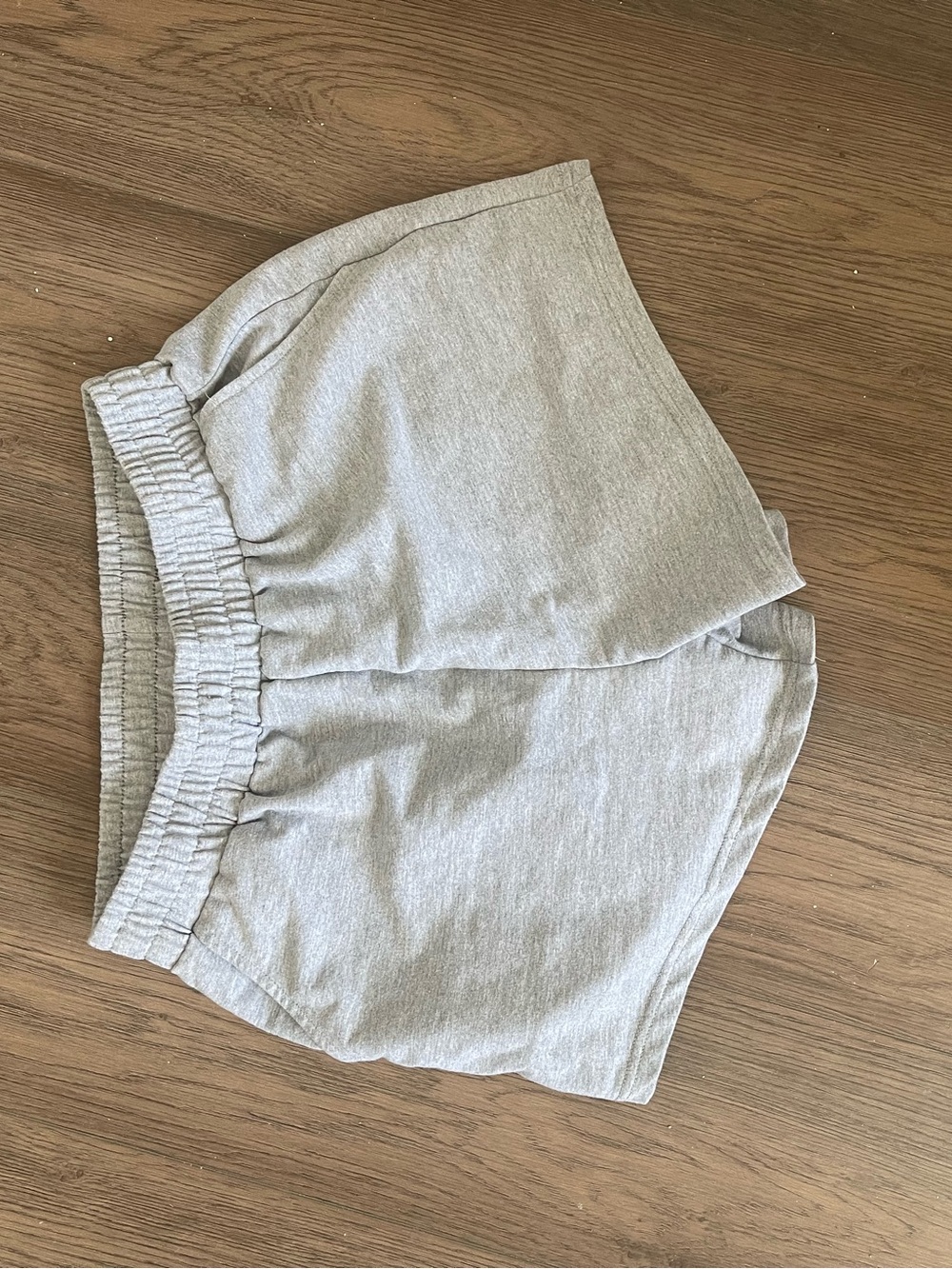Light Gray Women's Elastic Waist Knit Shorts